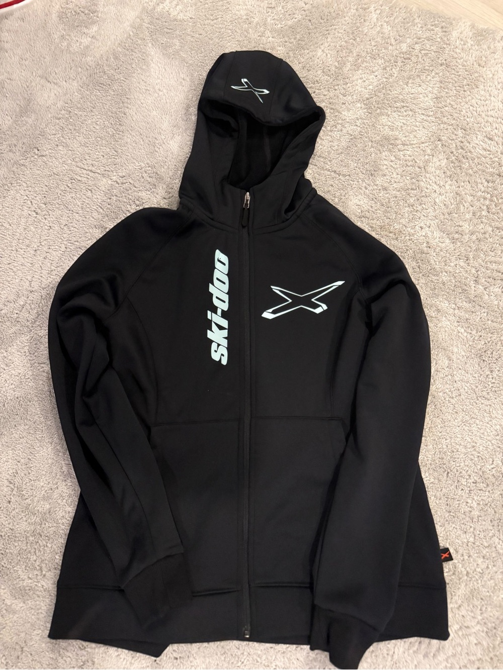 Ski-Doo Black Fleece-Lined Zip Hoodie with Branded Trim